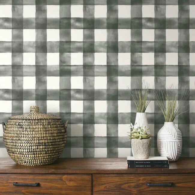 Watercolor Check Premium Peel + Stick Wallpaper 2
